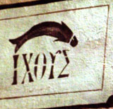 IXOYÎ£ on the wall of the cathedral of Sisteron