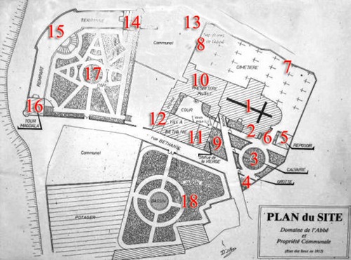 Map of Abbé Saunière's Domain in Rennes-le-Château