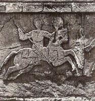 Knight relief over the entrance of Bieta Mariam, Ethiopia