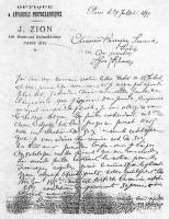 Letter of J. Loux, Optician in Paris