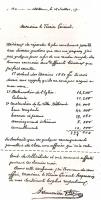 letter by Saunière explaining his spendings for the ecclesiastical court
