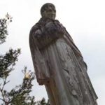 Statue of St. Vincent de Paul, overlooking the grounds of Notre-Dame de Marceille