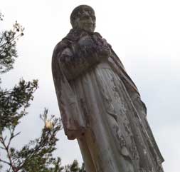 Statue of St. Vincent de Paul, overlooking the grounds of Notre-Dame de Marceille