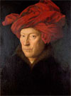 Jan van Eyck, self portrait, National Gallery, London