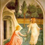 Mary Magdalene and Christ the gardener, Fresco by Fra Angelino (Convent of San Marco, Florence)
