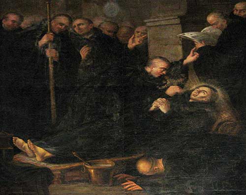 Death of William of Gellone, attributed to Ã‰tienne Loys 18th Century, currently in the church of Vendémian