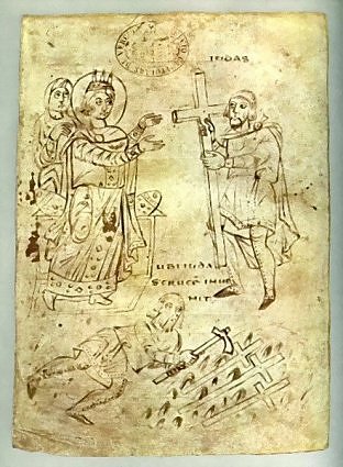 St Helena finds the True Cross / N. Italy, 825 AD Biblioteca Capitolare, Vercelli