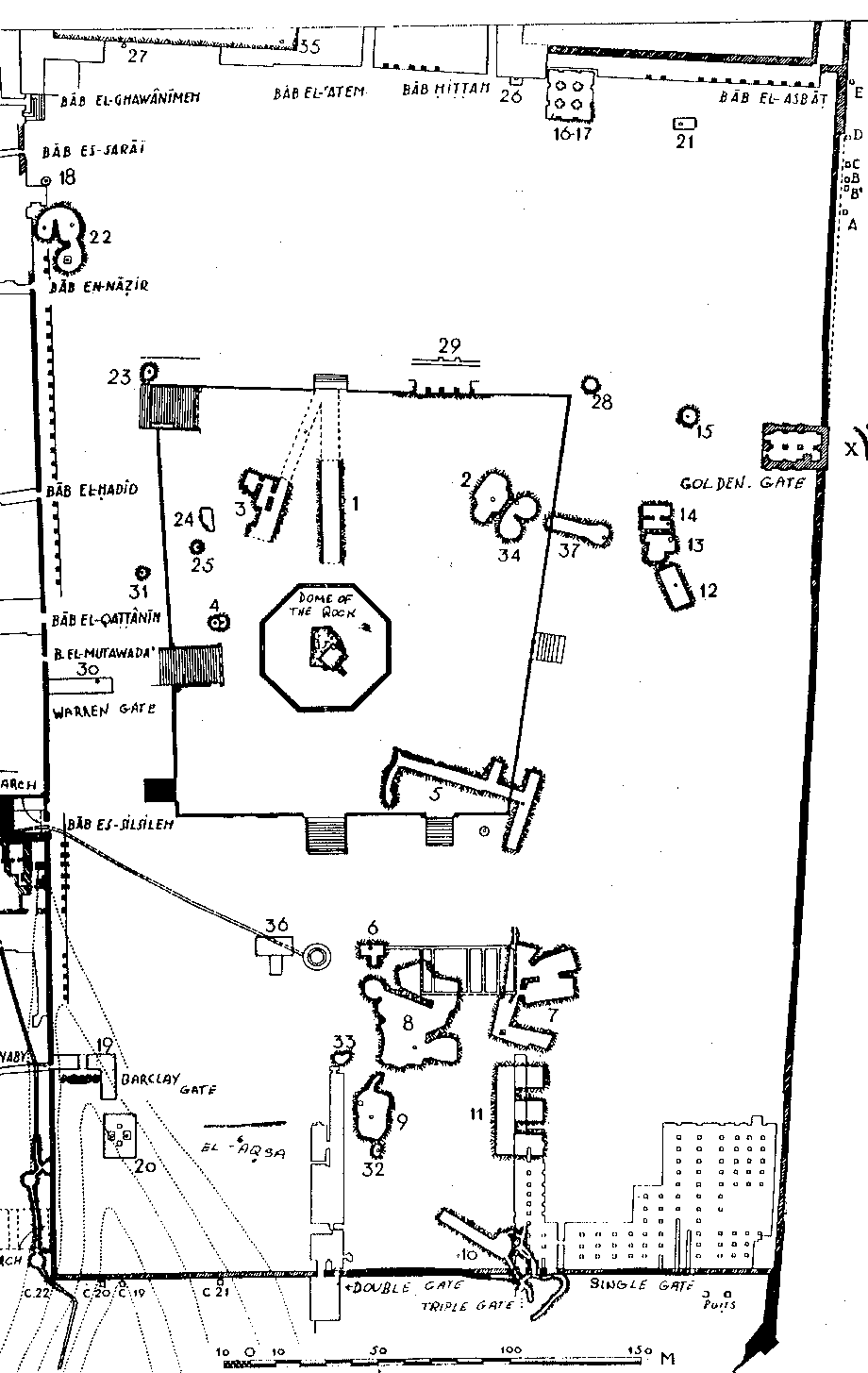 wilson's map of features under the temple mount
